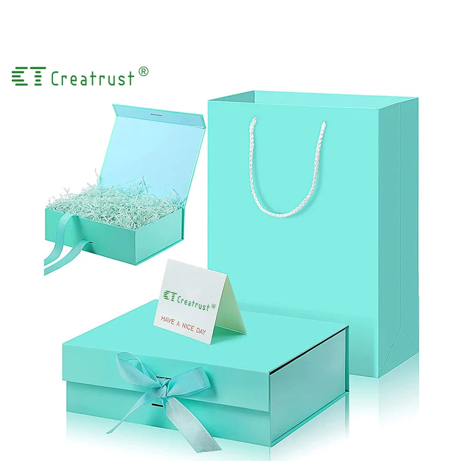 Creatrust Wholesale Custom Shopping Cosmetic Boutique Customized Gold Foil Logo Green Paper Bag for Jewelry with Your Own logo