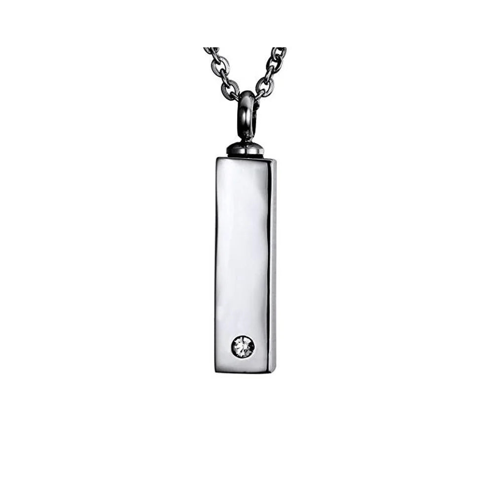 European and American Popular 316L Stainless Steel Column Steel Color Memorial Pendant Urn Commemorative Fine Pendants & Charms