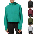 Women's Casual Autumn Winter Long Sleeve Sweatshirt Custom ODM Pullover Crewneck Half Zip Hoodie Embossed Printed Fitness