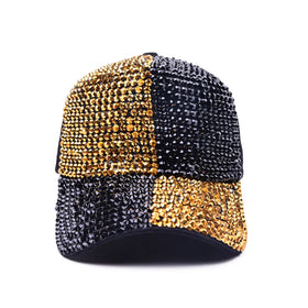 Custom Outdoors Sports Cap Flex Fit Colorblock Women Rhinestone Caps Baseball Caps Hats Diy