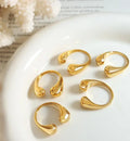 Aretas Trendy Minimalist Jewelry Pvd Gold Bijoux 18k Stainless Rings Statement Silver Waterproof Tarnish Free Open Dome Ring