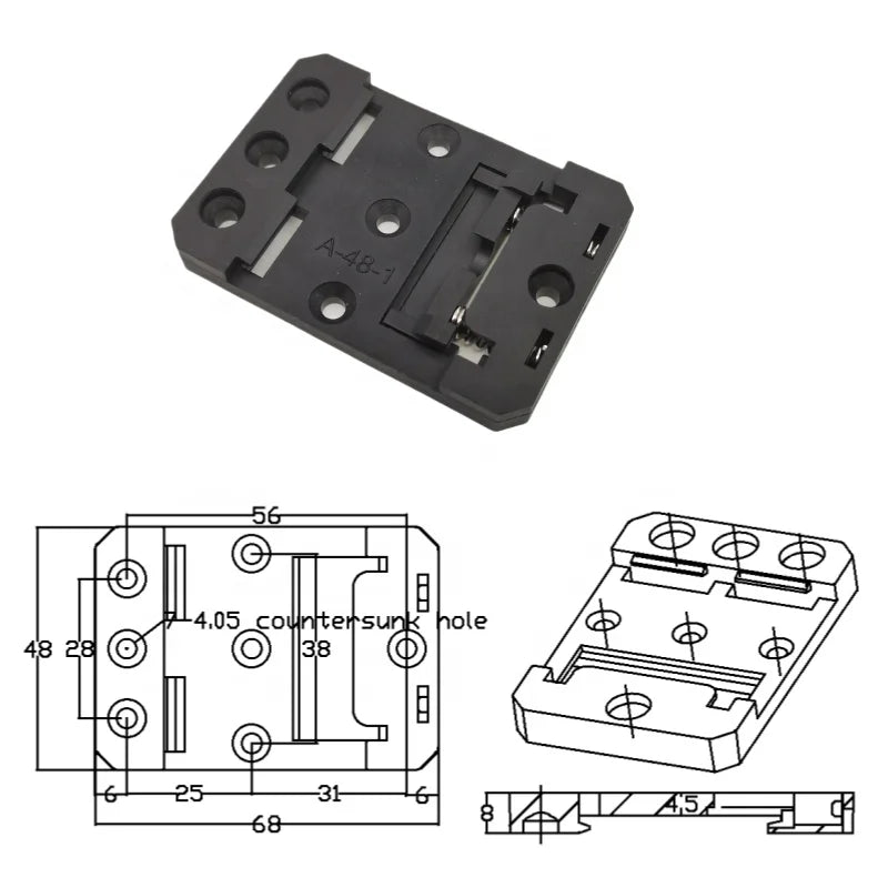 Customized DIN 35mm Plastic Fixed Bracket for Guide Rail Installation C45 Card Switch Buckle