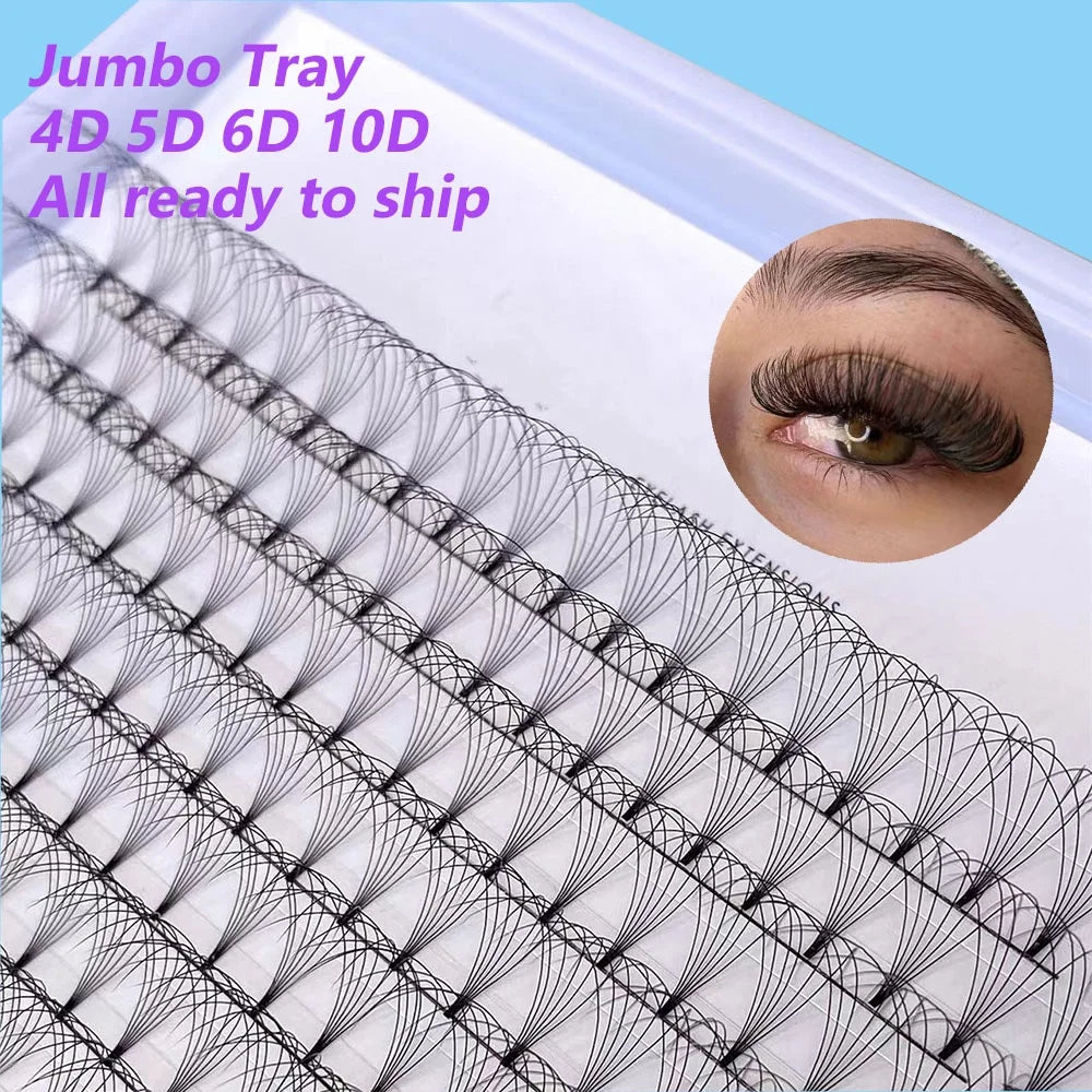 Premade Handmade Volume Silk Lash Extensions in 5D 6D 7D 8D 10D 14D Darker Black OEM Fans Eyelash Extensions