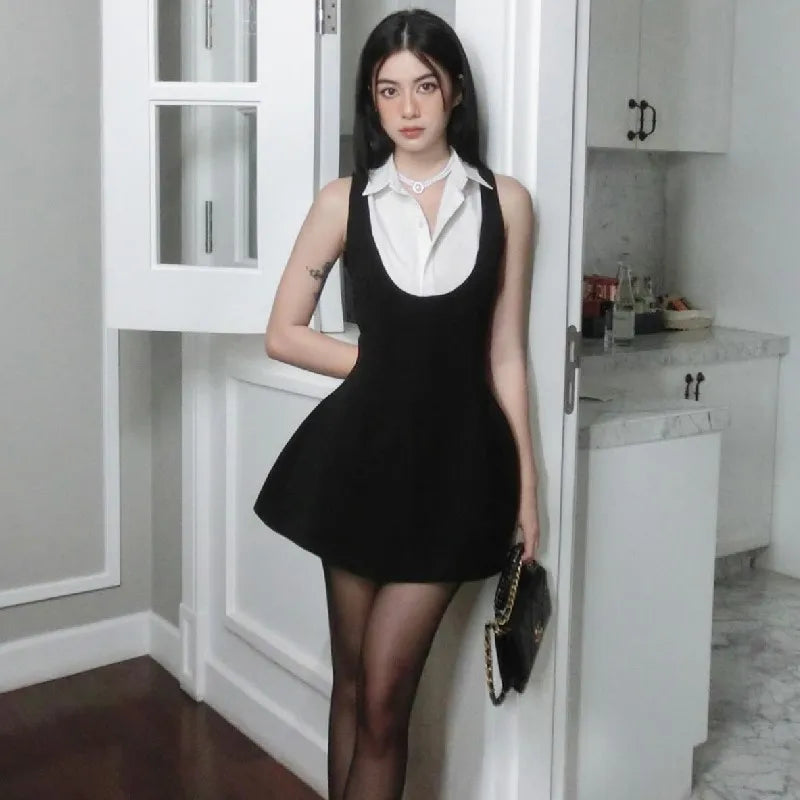 Best Selling Elegant Halter Casual Mini Fashionable Cute Pleated Fluffy Dress