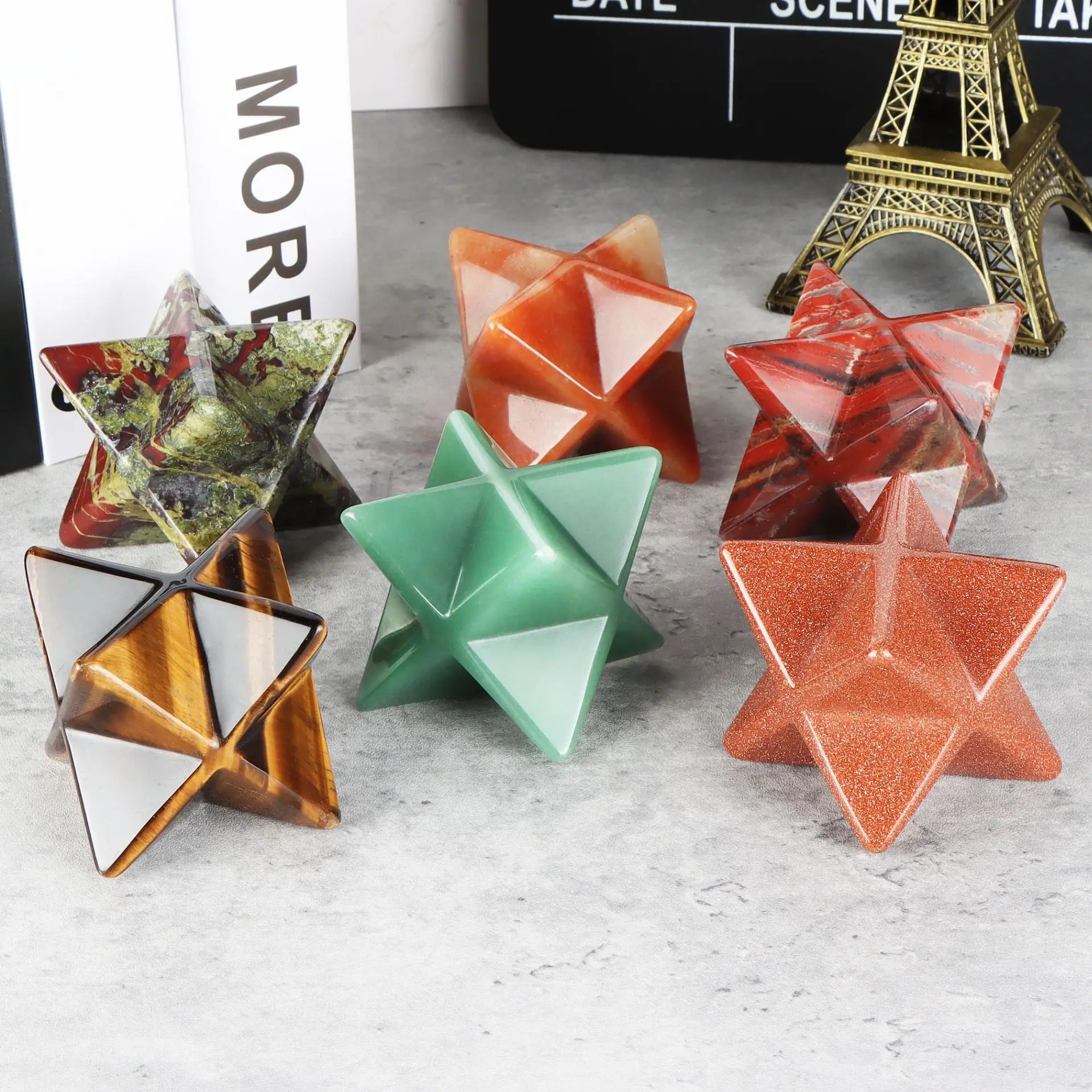 Huiying Natural Stone Merkaba Star Pocket Carvings for sale