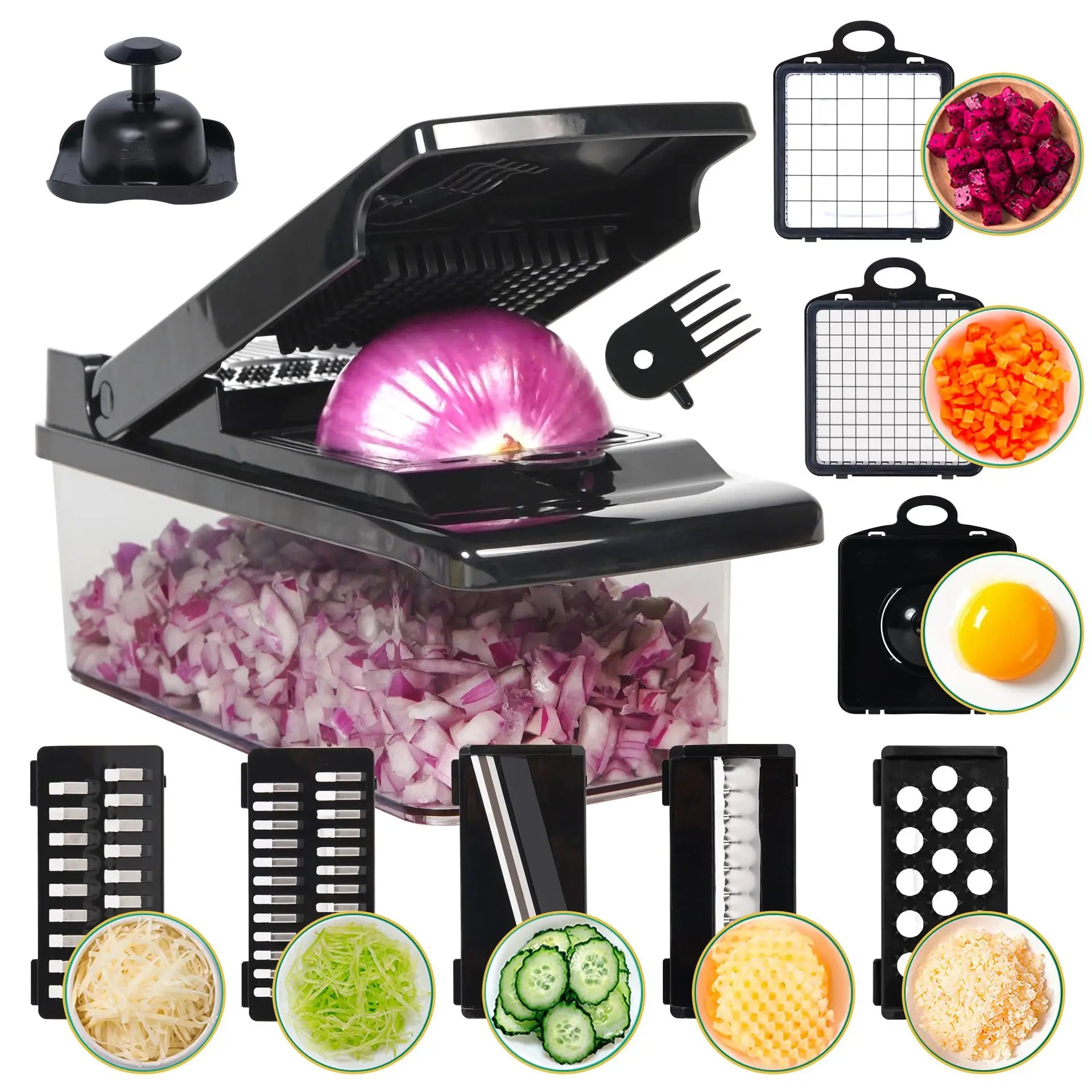 Multifunctional Kitchen Vegetable Slicer Popular Cross-Border Home Slicer for Potato Cucumber Fruit PP Plastic Vegetable Chopper