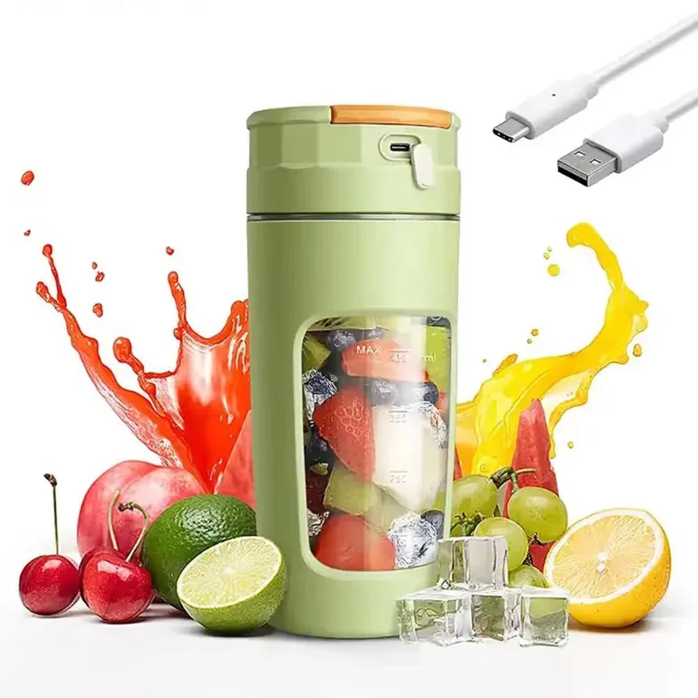 XFY Mini 75W Portable USB Blenders Juicers Smoothie Blender Stainless Steel Blade Car RV Household Use Rechargeable Power Source