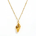 Joolim Jewelry 18K Gold Plated Dainty Chain Imitation Pearl Sea Snail Pendant Necklace Trendy Tarnish Free Gold Jewelry