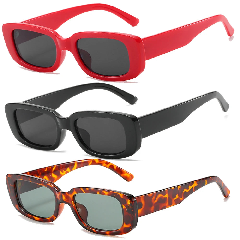 Custom Logo Classic Retro Vintage Small square Women Frame Metal Hinge Rectangle Plastic Shade Sunglasses