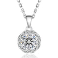 Women Anniversary Sparkling Gift Moissanite Jewelry Chain S925 Sterling Silver Flower Solitaire Moissanite Pendant Necklace