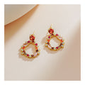 Bohemian Style S925 Pure Silver Dangle Earrings with Irregular Colored Diamond & Zircon Gemstone Cross-Border Jewelry Hot Mining