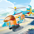 FEELO FL1181 Children's DIY Helicopter Block Bricks Customized Toy for Kids 120PCS Large Blocks Plane Toys