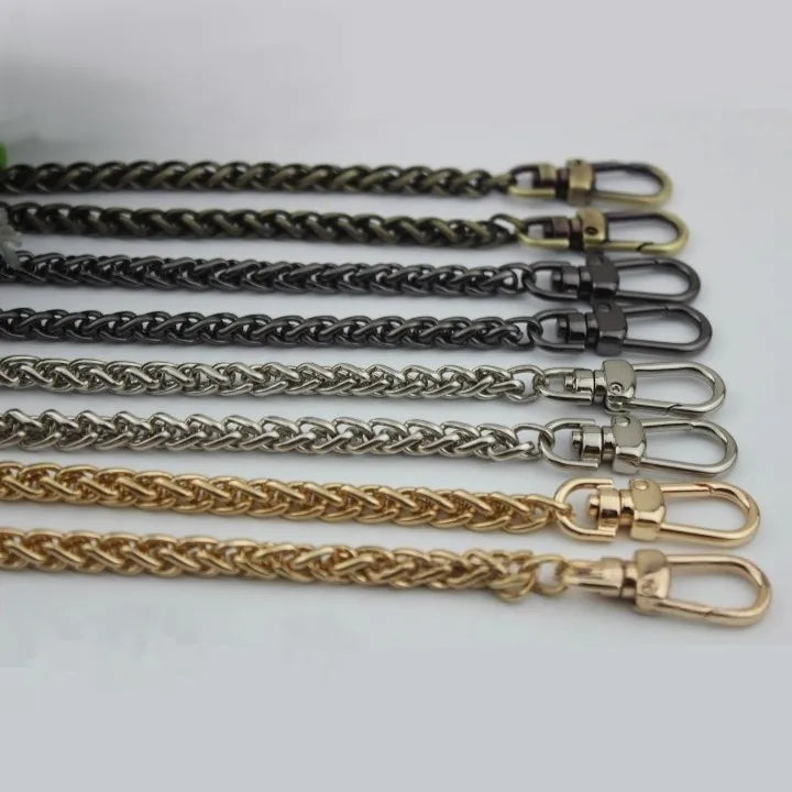 120cm 47''  Metal Wheat Chain Purse Strap Replacement Gold Silver Gunmetal Handbag Shoulder Strap with Clasps for DIY Bag Making