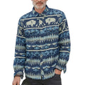 Thick Long Sleeved Shirt Lapel Digital Printing Casual Shirt