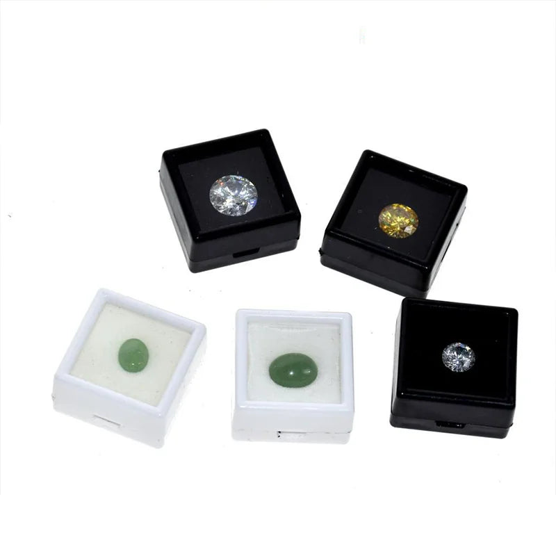 Transparent Jewelry Box Acrylic Stone  Memory  Cotton Inner Cushion Gem Box Ring Face Jewelry  Pendant Small Box