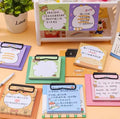 Kawaii Cute Cat Plate Holder Sticky Memo Notepads Round Square Daily Memo School Supplies Kids Educational Products for Students