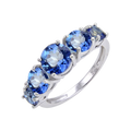 Abiding Jewelry Hot Sale Sterling 925 Silver Rings Main Stone Mystic Quartz Iolite Blue Natural Gems Ring