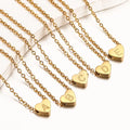 Tiny 18K Gold Plated Stainless Steel Initial Heart Necklace Dainty Personalized Heart Letter Necklace for Women Jewelry