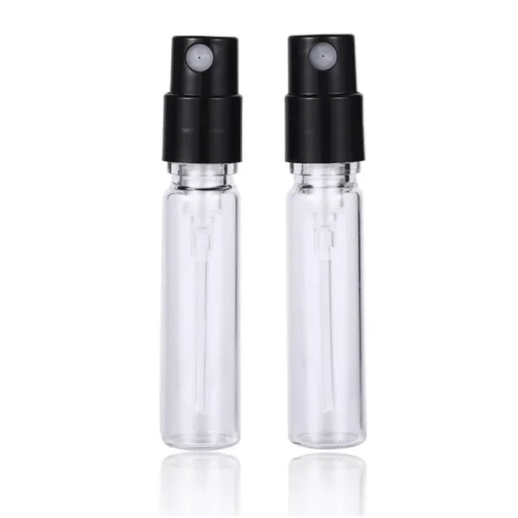 Factory Price 2ml Glass Perfume Sample Vials with Sprayer Empty Mini Glass Perfume Bottle Tester with Atomizer Fine Mist Spray