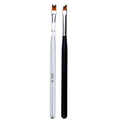 Professional French Nail Art Brush Half-Moon Crescent Phototherapy Pen with Wood Handle and Nylon Bristles