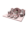 Wholesale Custom Unique Fashion Wooden Jewelry Display pink Props Stand Set for Necklace