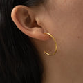 JD 18K PVD Gold Plate Stainless Steel Earrings Trendy Waterproof Minimalist Huggie CC Shape Earrings