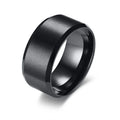 Fashion Chunky Men Blank Band Rings Stainless Steel Black Plated Finger Ring