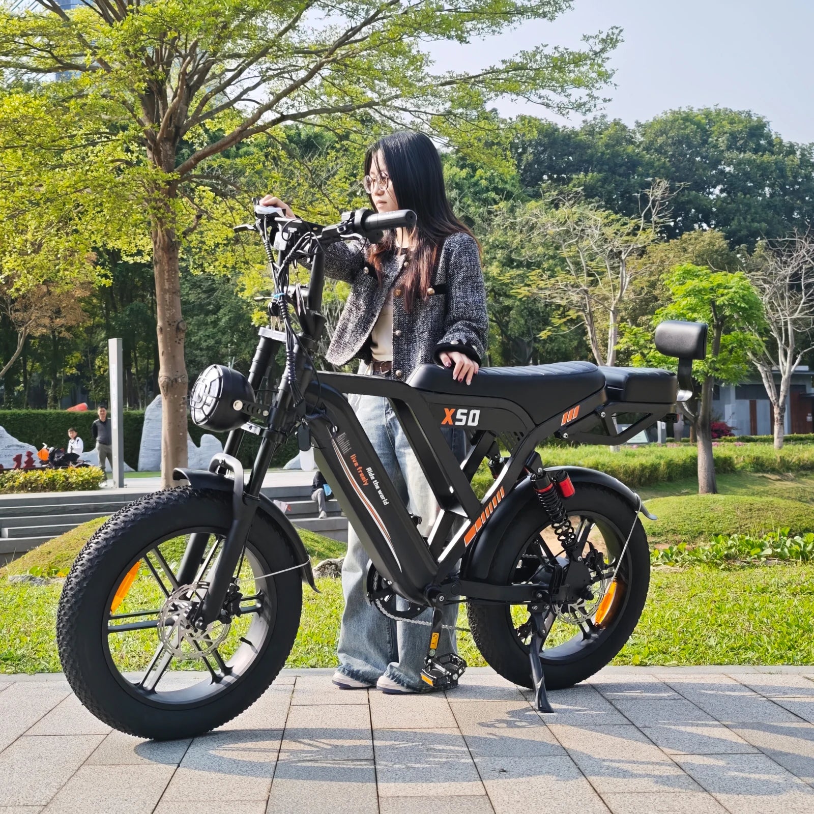 VOMO X50 Cheap E BIKE Electric Bike Deliver FAT Rear Hub Motor 7-Speed Steel Frame 250W High Speed City Bike
