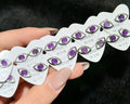 Chakra Spiritual Healing Crystal 925 Sterling Silver Needle Natural Amethyst Stud Earrings for Anti Stress and Anxiety