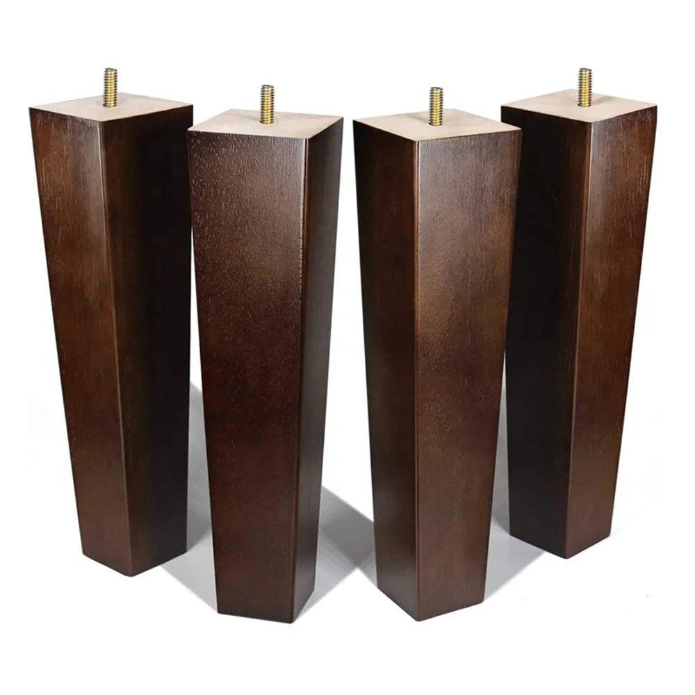 Furniture Wood Accessories 8 Inch Wood Bench Legs Chair Legs Square Table Legs for Sofa Ottoman Brown