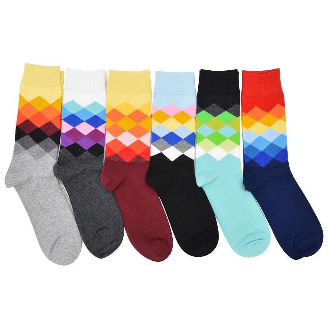 Xianghui Cheap Wholesale Can Custom logo Knee Sweat-absorbent Pure Cotton Fun Dress Colorful Socks for Men