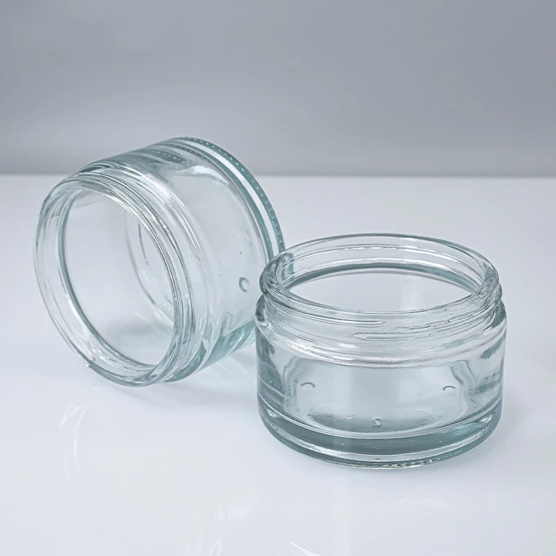 Wholesale 200g Wide Mouth Glass Cosmetic Cream Jar Empty for Facial Mask Black Golden Lid Plastic Cap for Skin Care Face Cream