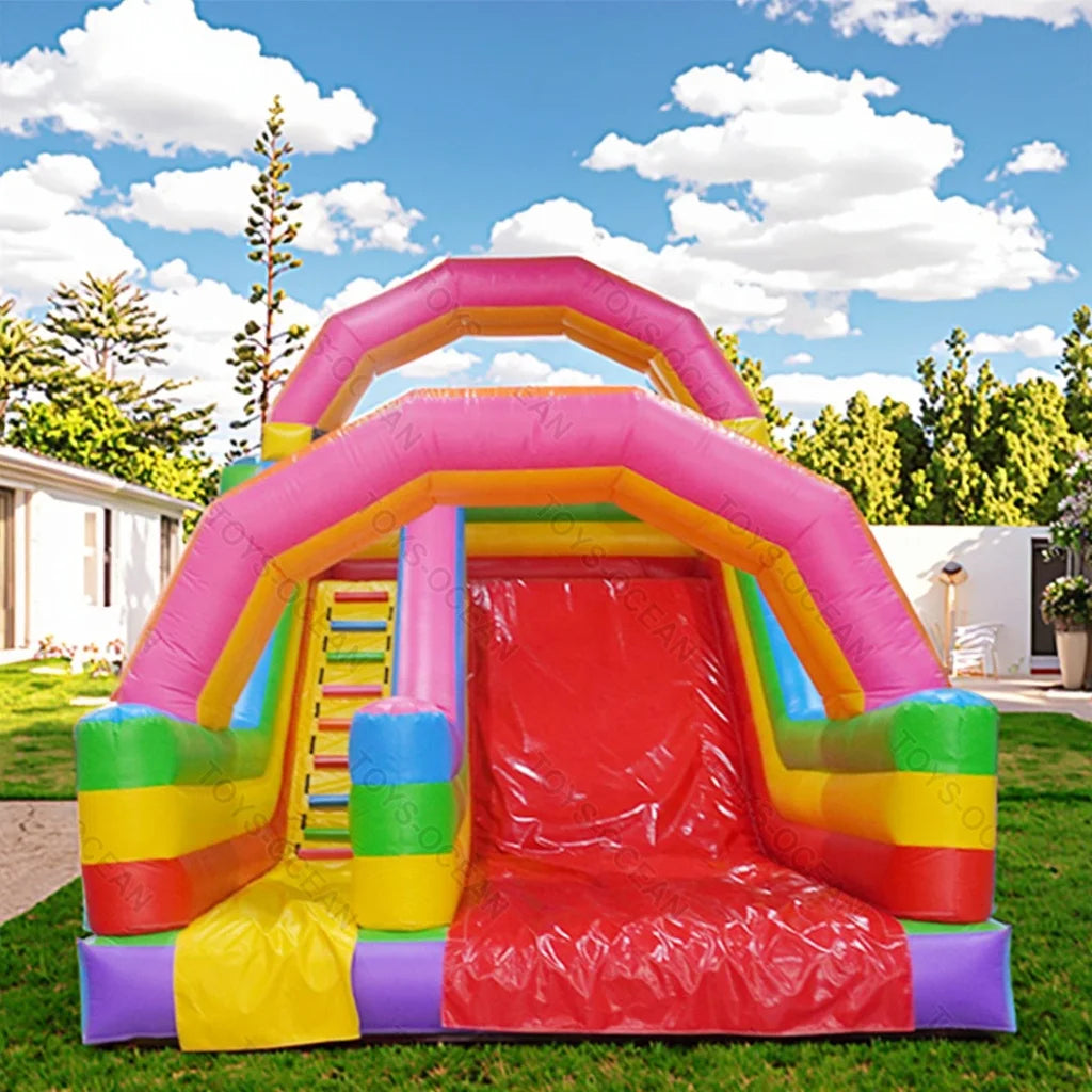 Commercial PVC Kids Inflatable Bouncer Dry Slide Double Dry Slide Bouncy Castle with Blower Accessory on Sale