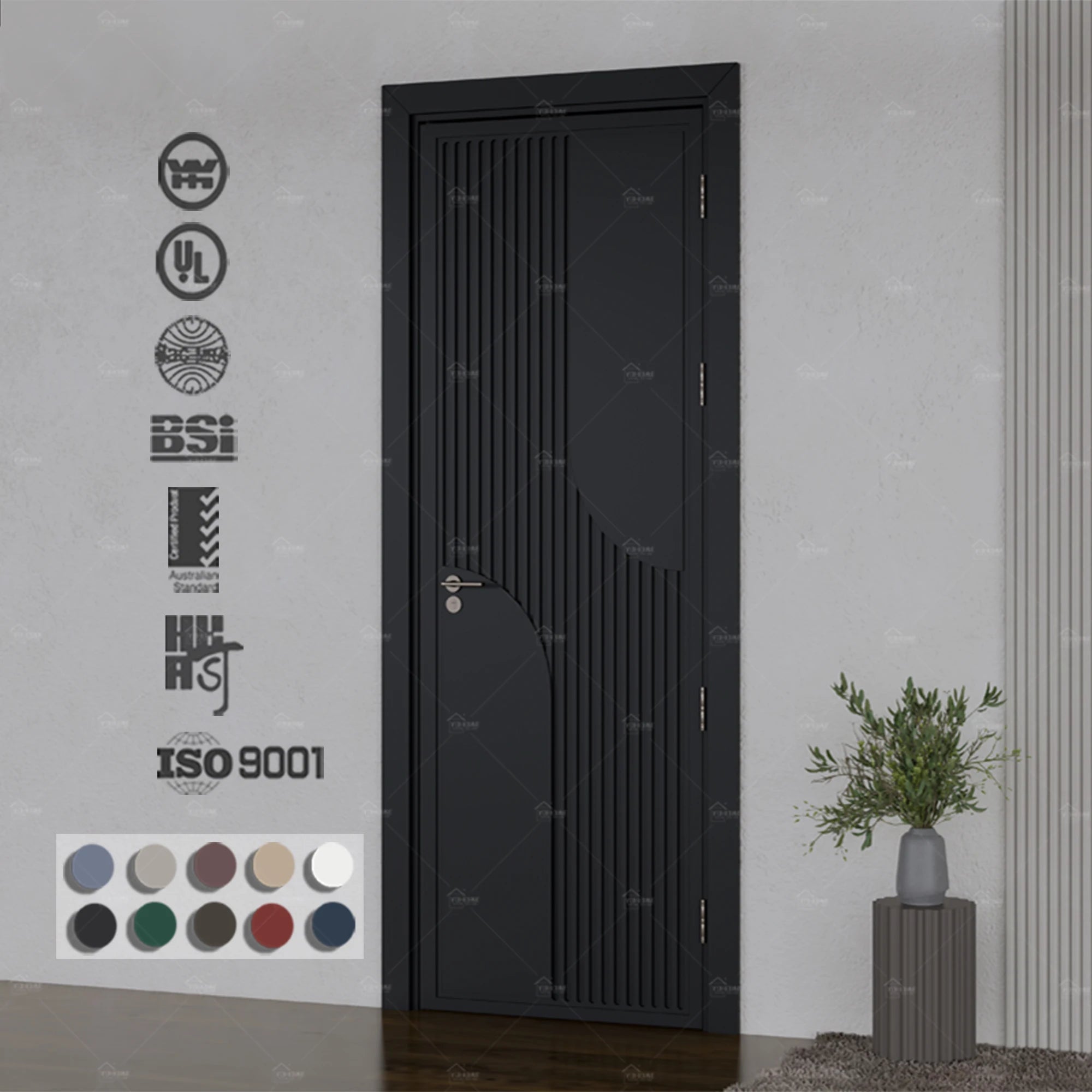 German Approved Fire Proof Smoke Proof Door Interior Luxury Wood Door Soundproofing Hotel Fire Safety Door Fire Rating 1 Hours