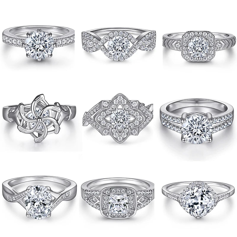 Customize 925 Sterling Silver 18K Gold Plated Engagement Wedding Ring Fine Jewelry Set for Women