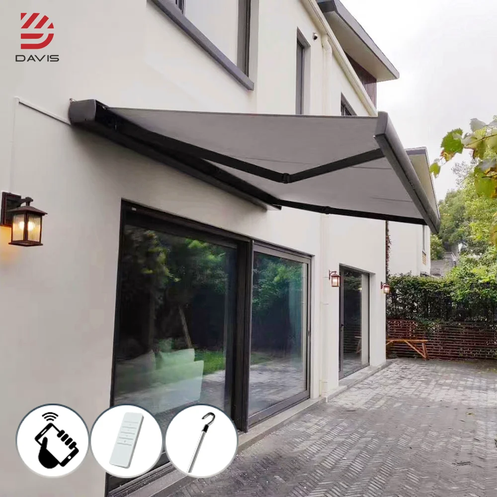 Cassette Electric Awning Window Wind Proof Outdoor Waterproof Terrace Patio Canopy Gazebo Balcony Motorized Awning