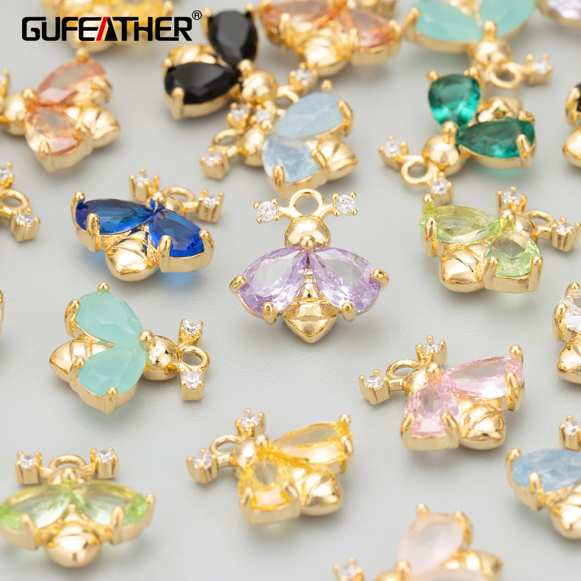 ME34 Jewelry Accessories18k Gold Rhodium Platedcopperzirconshand Madecharmsnecklace Making Findingsdiy Pendants6pcs/lot