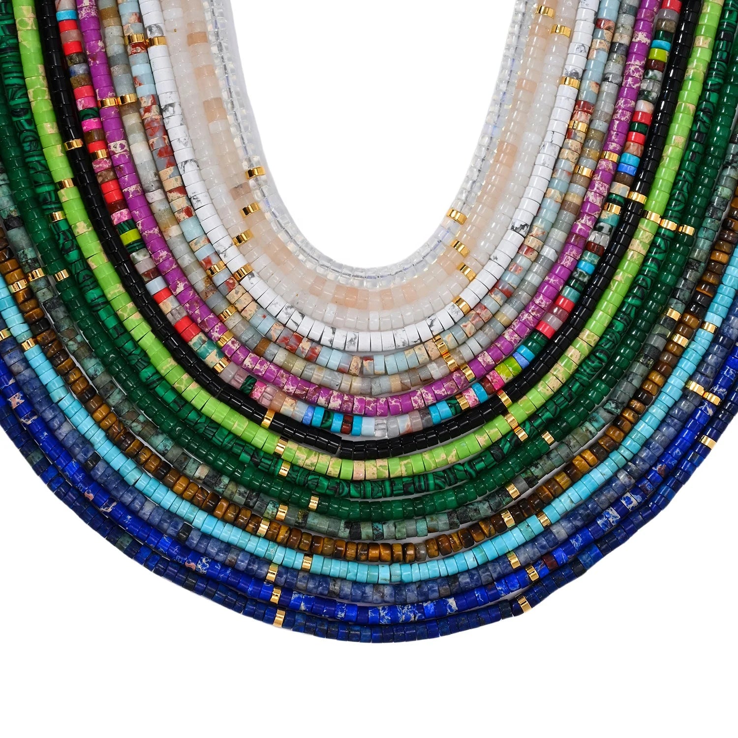 Fashion Lively Natural Tiger Eye Stone Maillard Wind Colorful Beaded Necklace for Women Jewelry Customized