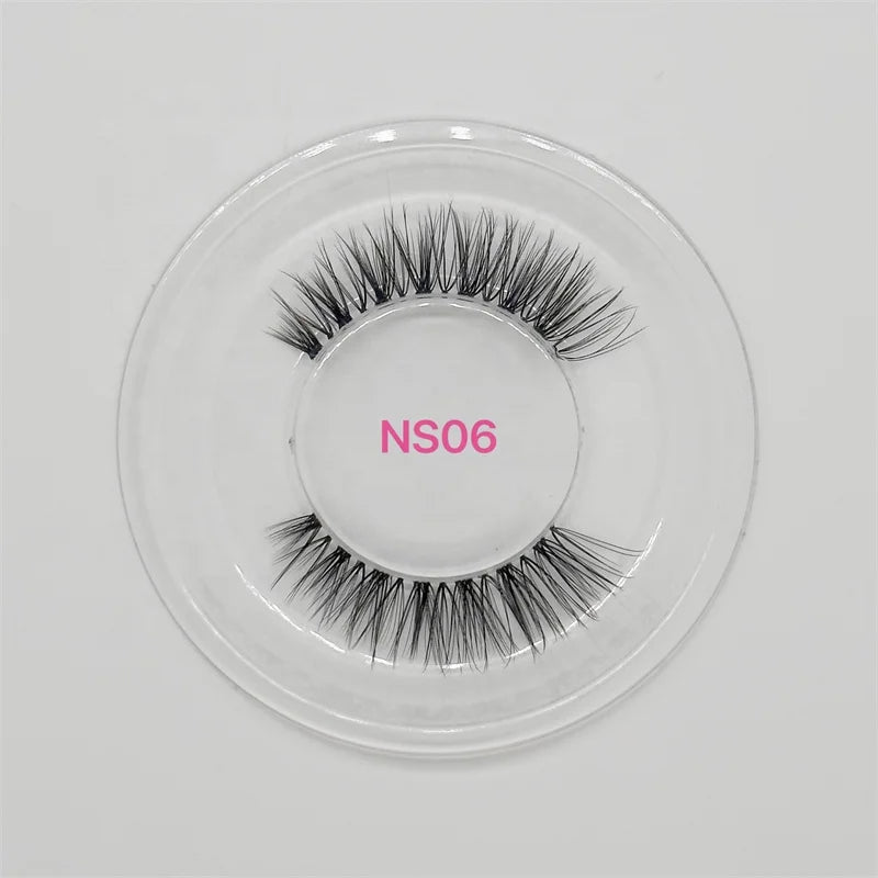 Own Brand 3D Synthetic Hair Lashes Wholesale False Natural Eyelashes Invisible Clear Band Lash Cruelty-Free Handmade