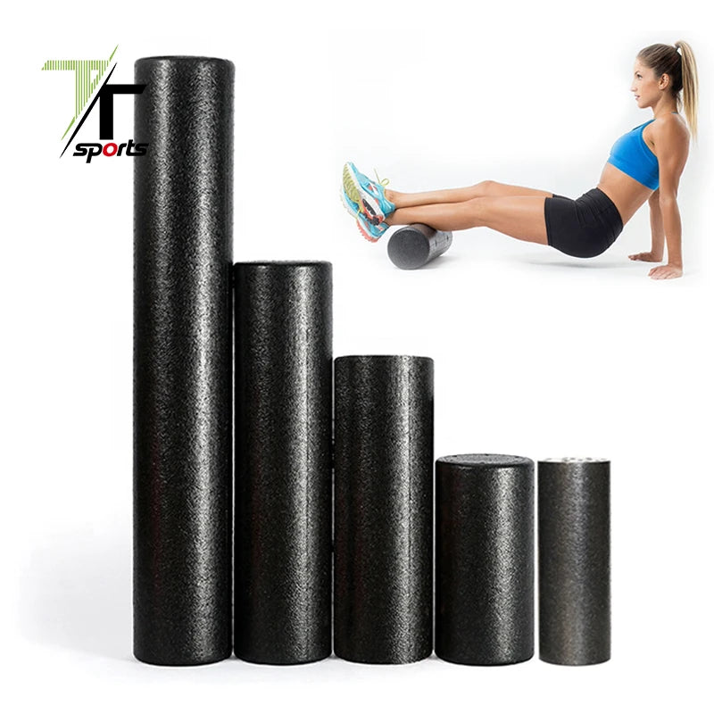 Black Solid Foam Roller Custom High-density Round Foam Roller Massaging Epp Yoga Foam Roller for Exercise