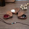 Customized Jewelry Chest Organizer Wooden Ring Holder Heart Shaped Ring Box