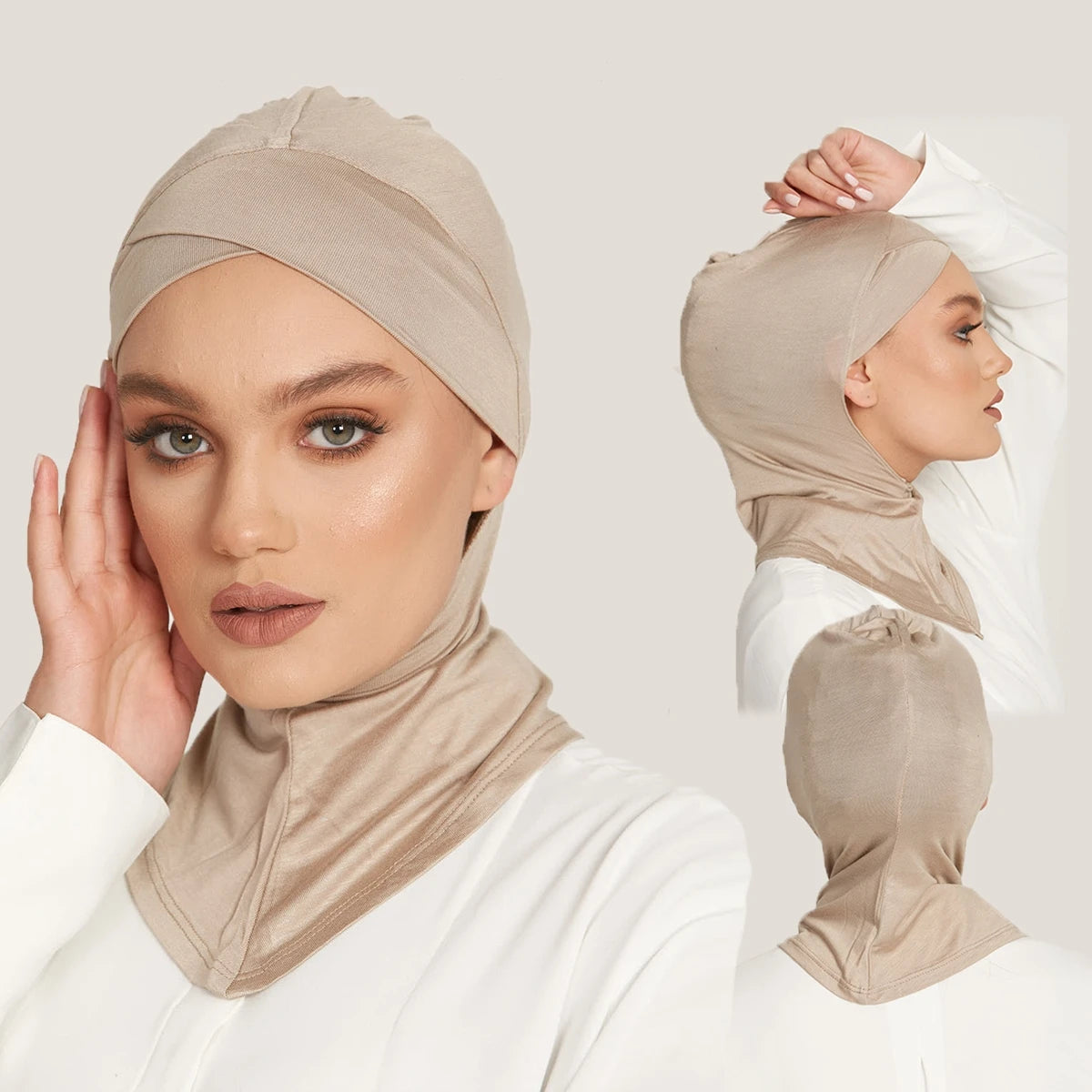 Islamic Muslim Elastic Pure Color Cotton Instant Turban Inner Hijab Wear Caps Underscarf Satin Women Amira Jersey Modal Undercap