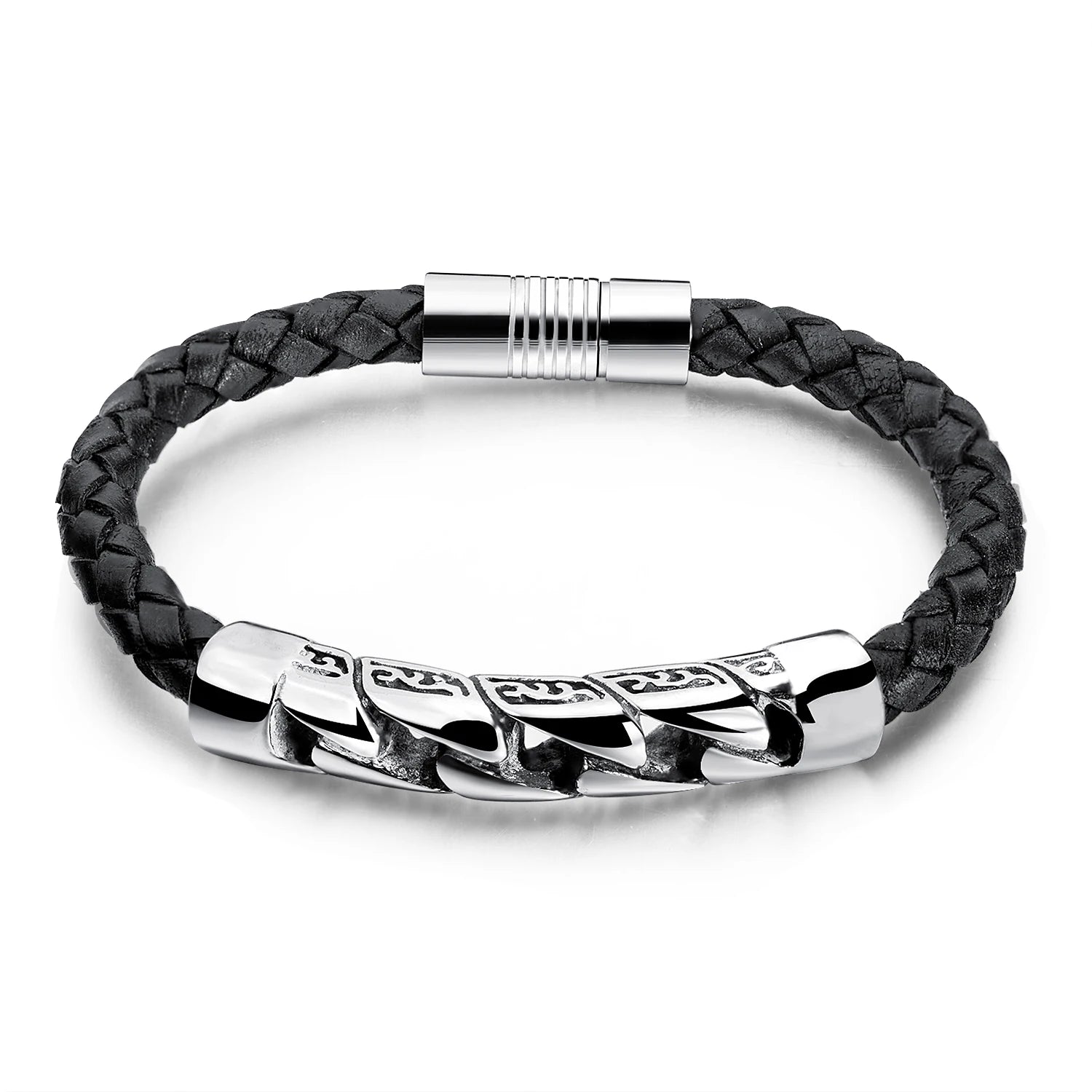 OEM Pulsera De Cuero Fashion Stylish Ethnic Bracelets Jewelry Black Brown Classic Bracelet Boy Men Genuine Leather Bracelet