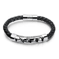 Fashion Vintage Leather Bracelets Jewelry Classic Mens Genuine Leather Bracelet with Stainless Steel Clasp MegaBDM