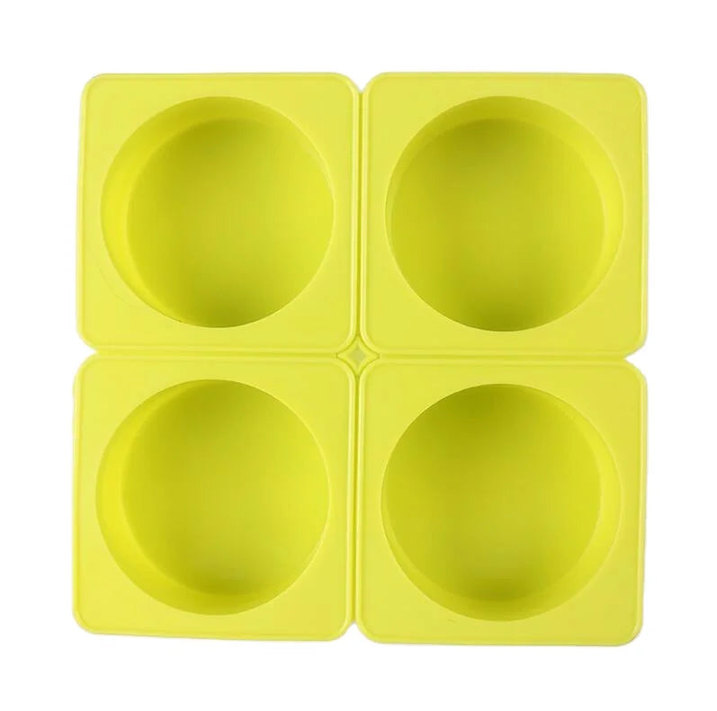 4 in 1 Round Silicone Soap Mold - Multi-Cavity DIY Making Kit for Handmade Soaps and Cakes