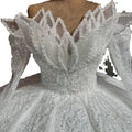 S8415F New Fashion Off-ShoulderTail Simple Three-Dimensional Wedding Dress With Pattern Decoration