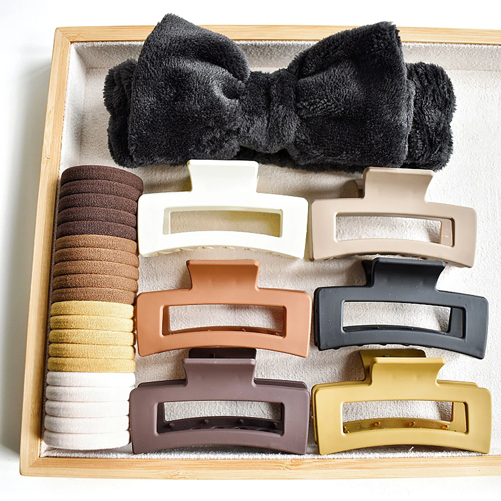 27pcs Cheap Women's Hair Claw Hairband Set Wristband Tie Headband Travel Makeup Tool with Comfortable Hair Clips