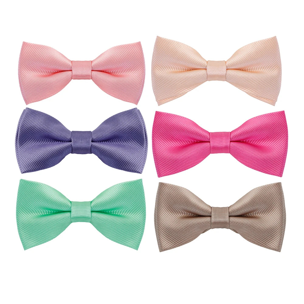 Wholesale Men's Korean Style Pink Navy Rose Gold Bow Tie Adjustable Polyester Collar Gift