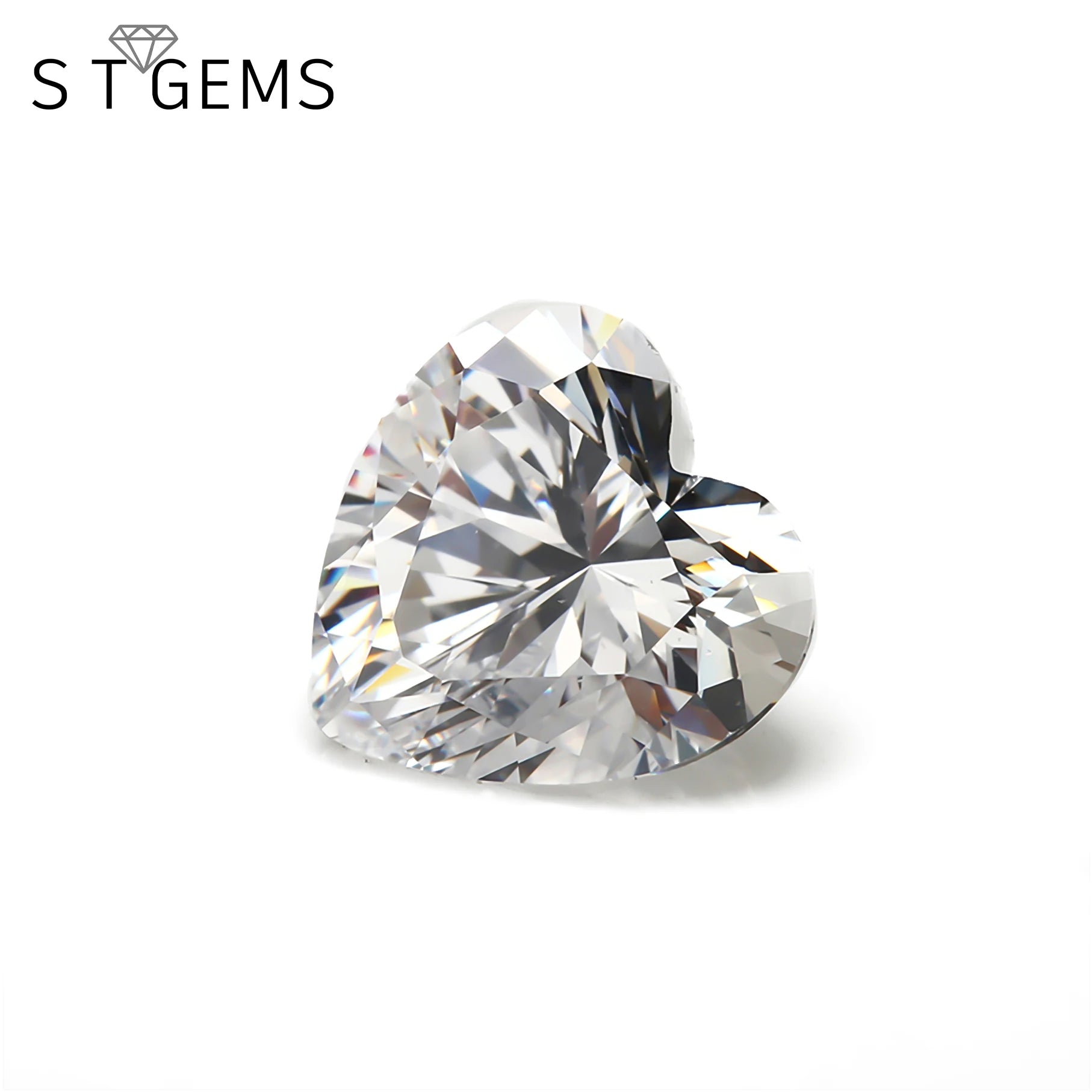 Wholesale Cheap Price 10*10mm Heart Cut White Cubic Zirconia Synthetic CZ Stones for Jewelry