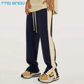 Customized Oversized Blank Sweatpants Men Split Side Bottom Color Block Straight Leg Baggy Stacked Flared Sweats Pants